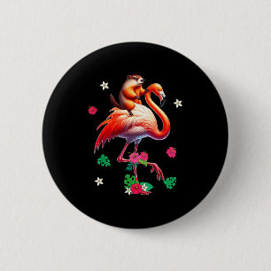 Groundhog Riding Flamingo Costume Family Kids Todd 6 Cm Round Badge