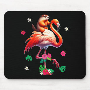 Groundhog Riding Flamingo Costume Family Kids Todd Mouse Mat
