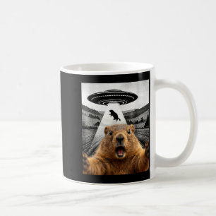 Groundhog Selfie With Alien Ufo Humor Men Women Ki Coffee Mug