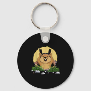 Groundhog Shadow Cute Puppet Funny Groundhog Day  Key Ring