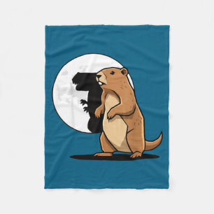 Groundhog Shadow Dinosaur Puppet Happy Groundhog D Fleece Blanket