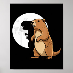 Groundhog Shadow Dinosaur Puppet Happy Groundhog D Poster