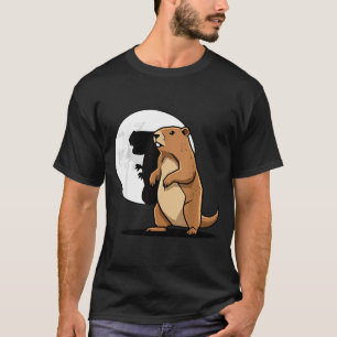 Groundhog Shadow Dinosaur Puppet Happy Groundhog D T-Shirt