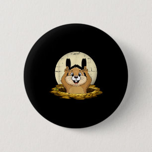 Groundhog Shadow Funny Puppet Happy Groundhog Day  6 Cm Round Badge