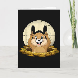 Groundhog Shadow Funny Puppet Happy Groundhog Day Card