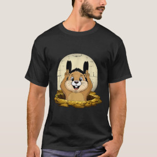 Groundhog Shadow Funny Puppet Happy Groundhog Day  T-Shirt