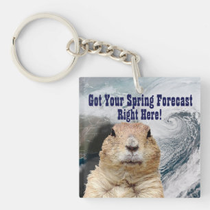 Groundhog Spring Forecast Key Ring