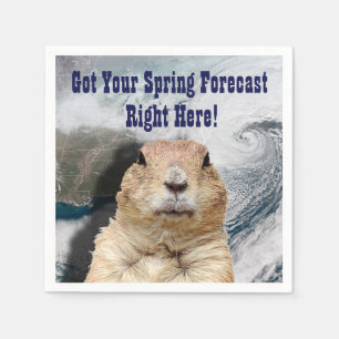 Groundhog Spring Forecast Napkin