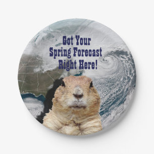 Groundhog Spring Forecast Paper Plate