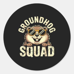Groundhog Squad 2026 Happy Groundhog Day Classic Round Sticker