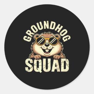 Groundhog Squad 2026 Happy Groundhog Day Sungles Classic Round Sticker