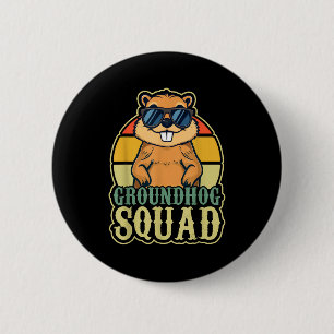 Groundhog Squad Happy Groundhog Day Retro Vintage  6 Cm Round Badge