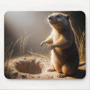 Groundhog Standing In Sunlight Mouse Mat