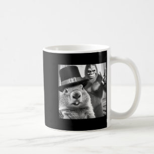 Groundhog Taking Selfie With Bigfoot Funny Groundh Coffee Mug