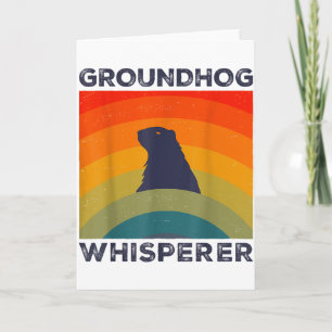 Groundhog Whisperer Retro Vintage Woodchuck Animal Card