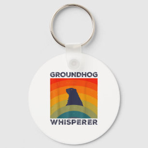 Groundhog Whisperer Retro Vintage Woodchuck Animal Key Ring