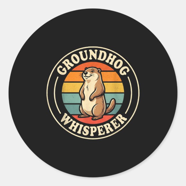 Groundhog Whisperer Team Shadow Cool Ground Hog Da Classic Round Sticker (Front)