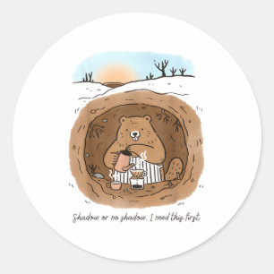 Groundhog Women Mom Groundhogs Day Coffee First Ki Classic Round Sticker