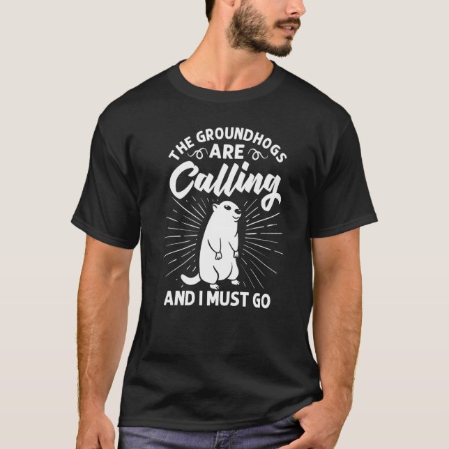 Groundhog Woodchuck Marmot Animal Ground Squirrels T-Shirt (Front)