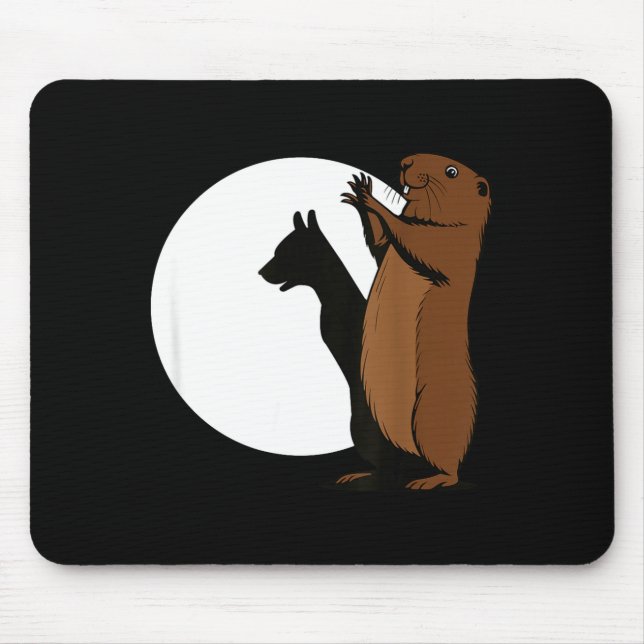 Groundhogs Dog Shadow Puppet Funny Woodchuck  Mouse Mat (Front)