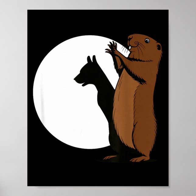 Groundhogs Dog Shadow Puppet Funny Woodchuck  Poster (Front)