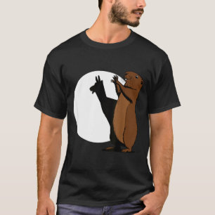 Groundhogs Llama Shadow Puppet Funny Woodchuck T-Shirt