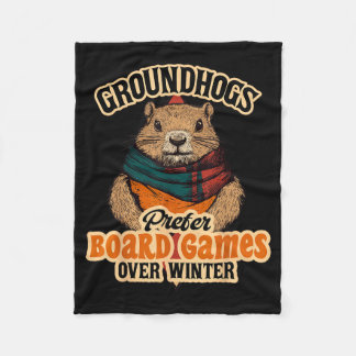 Groundhogs Prefer Board Games Over Winter Fleece Blanket