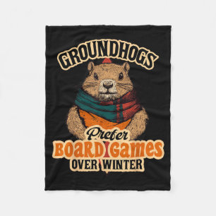 Groundhogs Prefer Board Games Over Winter Fleece Blanket