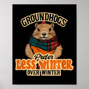 Groundhogs Prefer Less Winter Over Winter Fun Poster