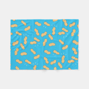 Groundnut Peanut Healthy Snack Pattern on Blue Fleece Blanket