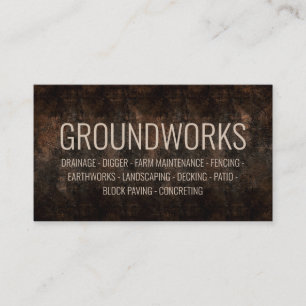 Groundworks Landscaping Architect Brown Ground Business Card