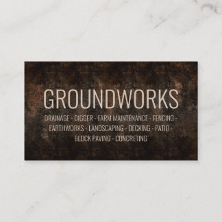 Groundworks Landscaping Architect Brown Ground Business Card
