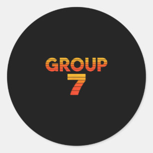 Group 7 teacher proud funny school squad halloween classic round sticker