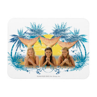 Group Blue Palm Tree Graphic Magnet