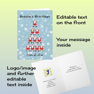 Group customised tree of santas holiday card