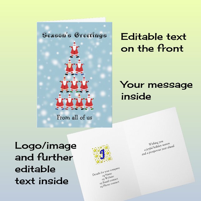 Group customised tree of santas holiday card (Creator Uploaded)