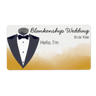 Group Gathering Floral Border Label Name Tag