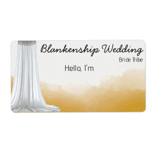 Group Gathering Gold Watercolor Label Name Tag
