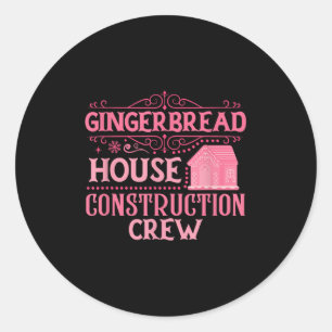 Group Gingerbread House Crew Xmas Christmas Cookie Classic Round Sticker