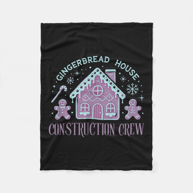 Group Gingerbread House Crew Xmas Christmas Cookie Fleece Blanket (Front)