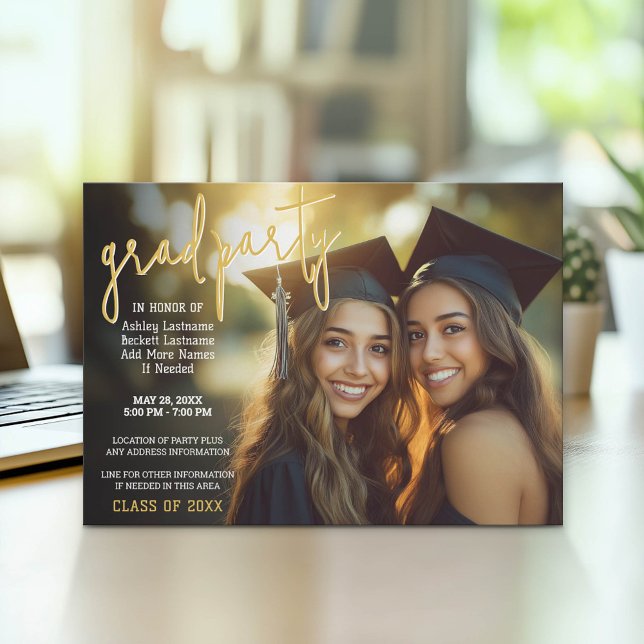 Group Graduation Celebration - Joint Photo Invitation (Group Graduation Party Invitation with Photo)