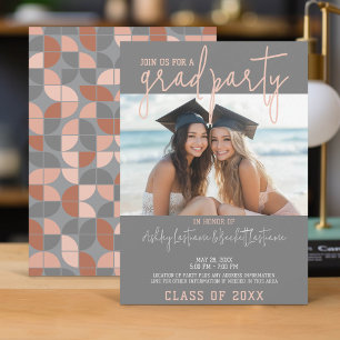 Group Graduation Party - Twin 2 Graduates Invitation