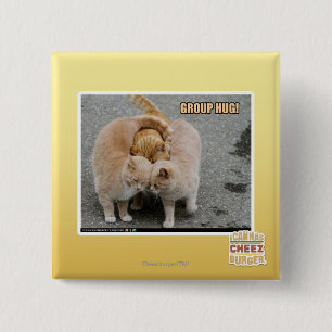 group hug 15 cm square badge