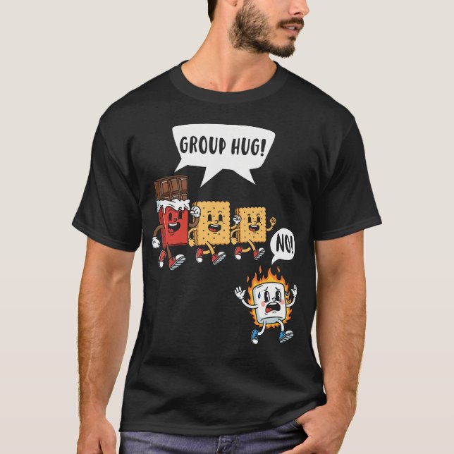 Group Hug Chocolate Marshmallow Funny Smores Lover T-Shirt (Front)