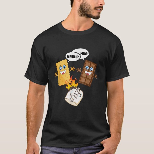 Group Hug Funny Smores Chocolate Marshmallow Campi T-Shirt (Front)