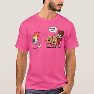 Group Hug Marshmallow Camping Smores Funny Snacks T-Shirt