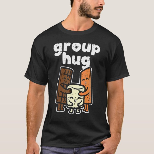 Group Hug Marshmallow Smore  Camping Pun Camper Fa T-Shirt (Front)