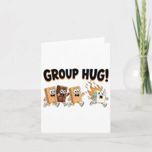 Group Hug Marshmallow Smore Funny Camping Family  Card