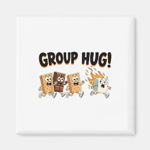 Group Hug Marshmallow Smore Funny Camping Family  Magnet