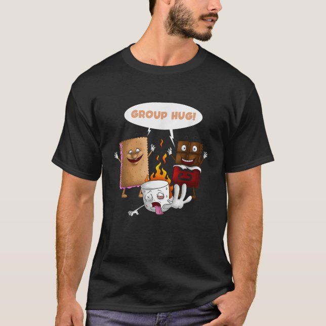 Group Hug S mores Marshmallows Cute Camping Funny  T-Shirt (Front)